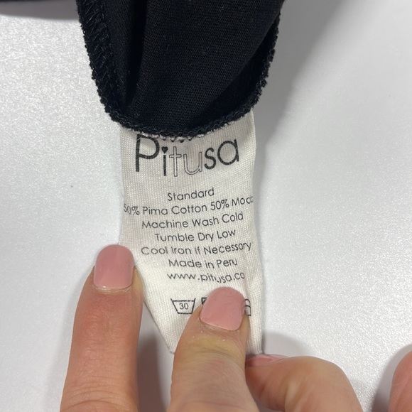 Sold✨Pitusa Pima Inca Jumpsuit Black & Hot Pink Womens Size Standard Flowy Harem - Picture 10 of 12